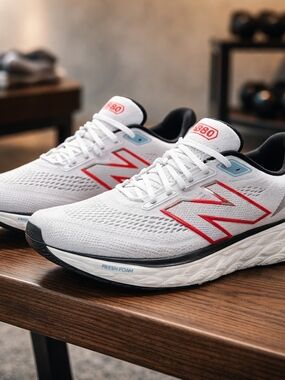 NEW BALANCE 880 V14 SIZE 11 WHITE RED FRESH FOAM X RUNNING SHOE M880C14